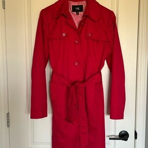 Chic Vibrant Red Trench Coat